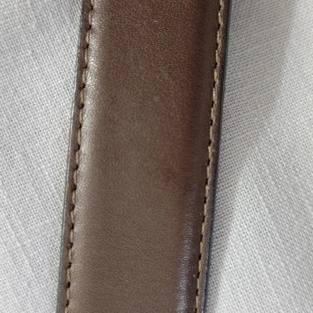 L.L. Bean Mens Brown Leather Belt Solid Brass‎ Buckle Size 36 Made in USA